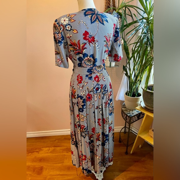 West German 2 Piece Floral Print 'Portara' Pleated Midi Skirt & Blouse Set - Picture 4 of 16